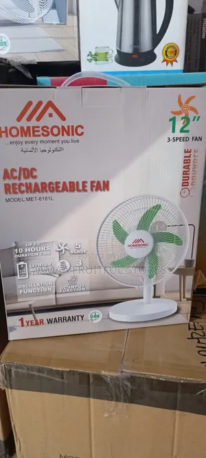 Homesonic Rechargeable Table Fan 12"