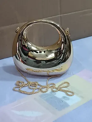 Ladies Golden Acrylic Clutch Evening and Picnic Purse