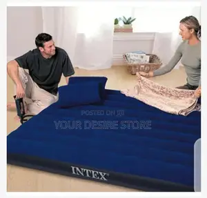 Intex Inflatable 2-3 Person Classic Downy Airbed With Pump+Two Pillows