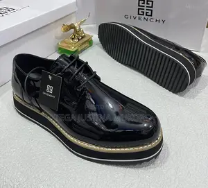 Givenchy Glossy Leather Solid Sole Flat Shoes