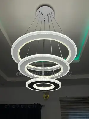 Modern Led Living Room Chandelier White/Gold Ring Ceiling Light For,