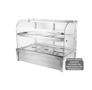 Restaurant 3 Plates Up And Down Food Warmer ( Curved Glass) Imported