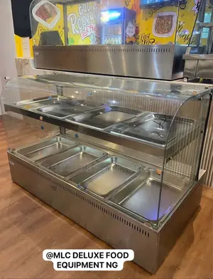 Curved Glass 4 Plates Up And Down Food Warmer / Restaurant Bain Marie