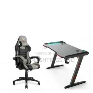 Furgle Gaming Chair Gaming Z Leg Table With RGB Lights Effect