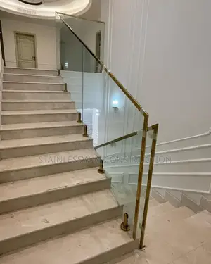 Staircase Glass Work With Spigot Stand and Touch of Gold