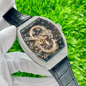 High Quality Luxury Franck Muller Stone Leather Watch