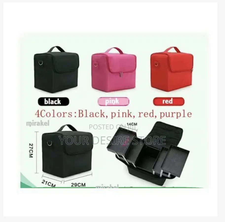 Makeup Box for Professionals and Personal Use- Black