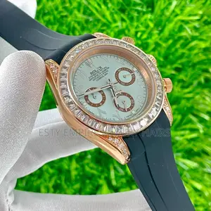 High Quality Luxury Stone Daytona Rubber Wristwatch