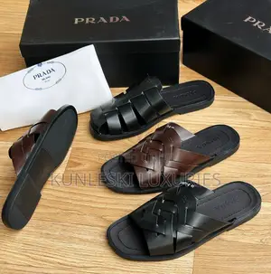 Original Prada Leather Slippers Collections
