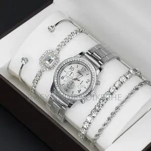 Women Wrist Watch And Bangles Gift Set