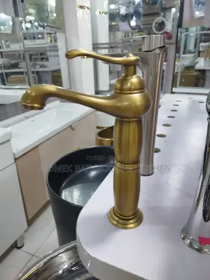 Long Gold Sink Luxury Mixer.