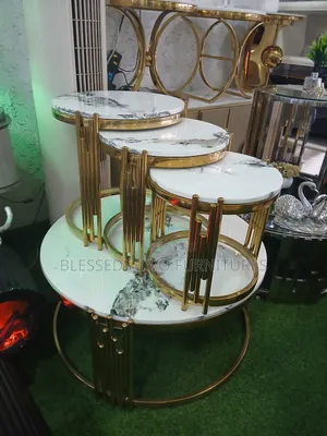 Marble Centre Table With 3 Side Stool