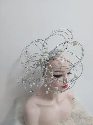Silver Wire Beaded Facinator