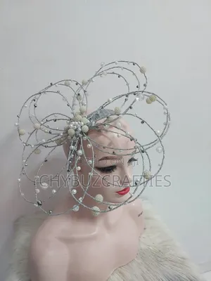 Silver Wire Beaded Facinator