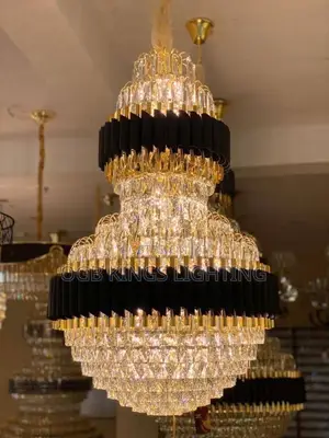 Luxury 2 Layer Classic Black Collection Led Chandelier Lighting Lustre