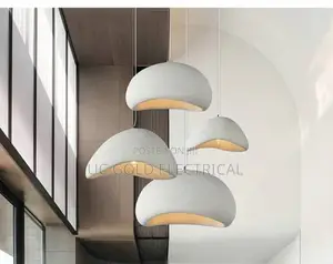 Led Pendant Lights White Resin Hanging Lamp for Living Dining Room