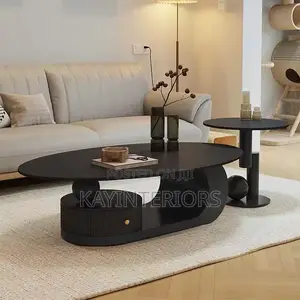 Black Center Table With Side Stool