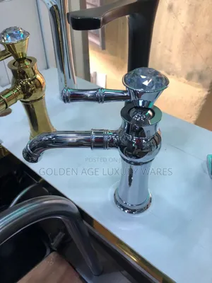 Short Stainless Diamond Head Basin Mixer