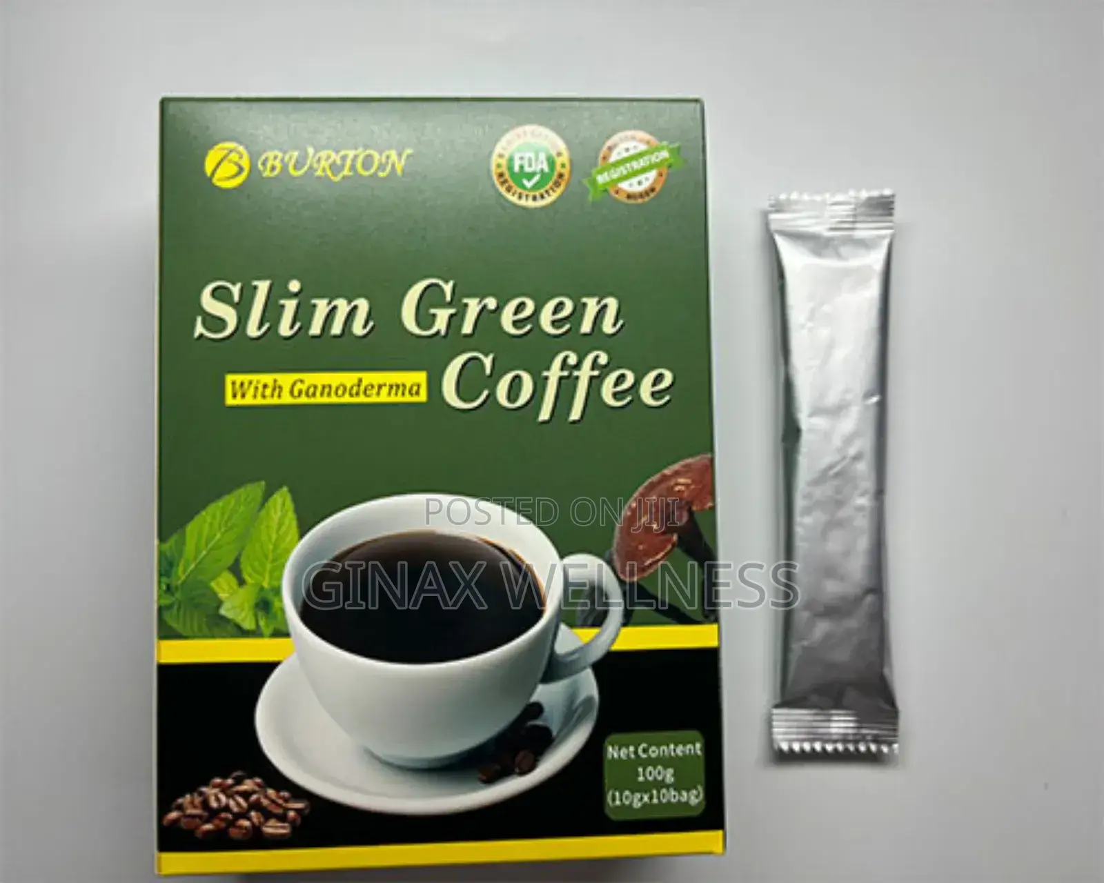 Burion Slim Green Coffee With Ganoderma (10 Sachets)