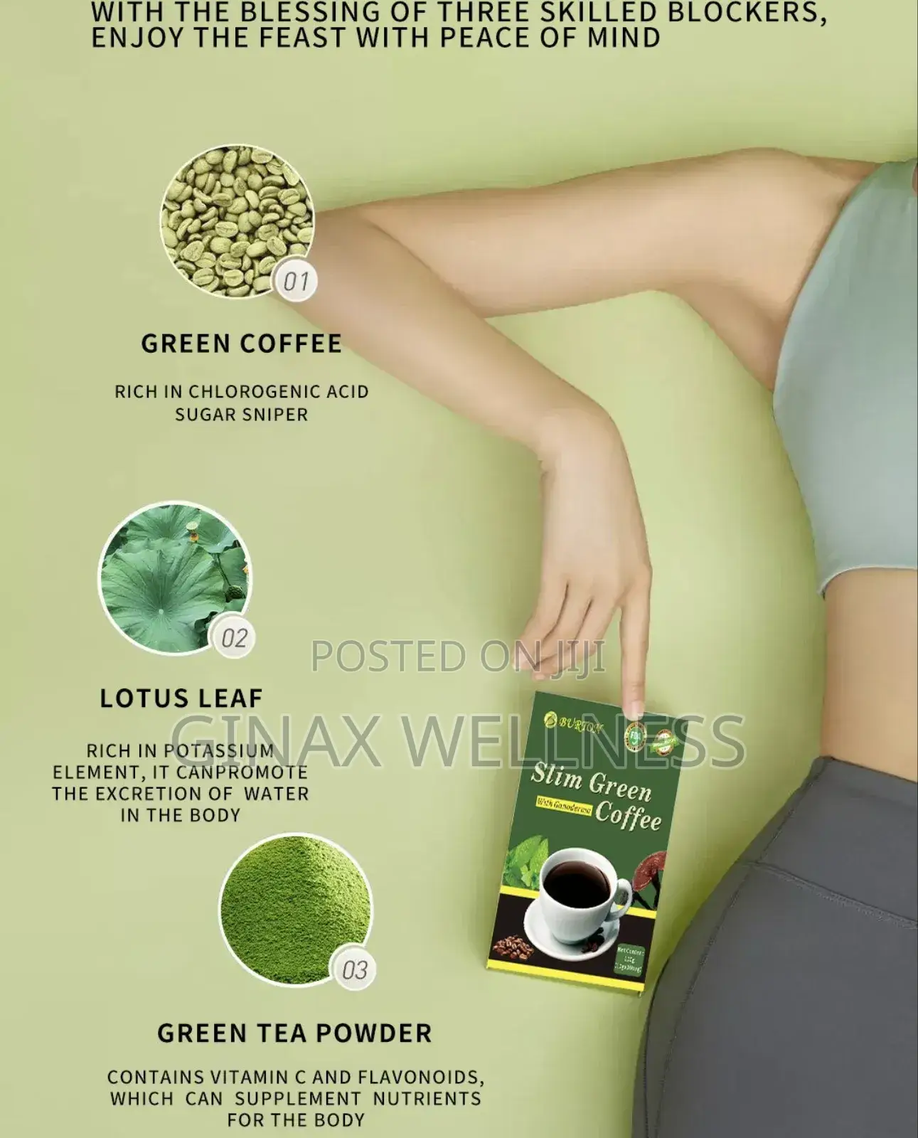 Burion Slim Green Coffee With Ganoderma (10 Sachets)