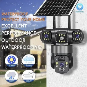 3 Lens V380 4g Solar Powered Wireless Dual Lens Security Camera