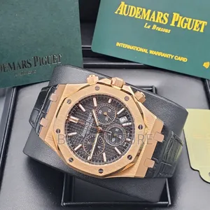 Original Audemars Piguet Black Leather Genuine Chronograph Watch
