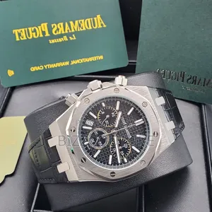 Original Audemars Piguet, Black Dial Genuine Leather Strap Watch