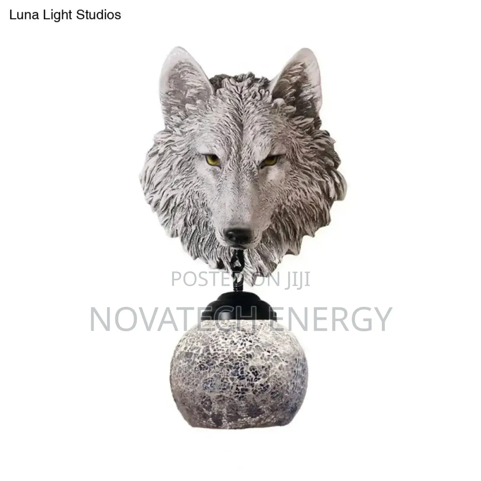 White Wolf Head Decorative Royal Wall Lamp