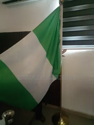 Nigeria Flag With Quality Golden Stand