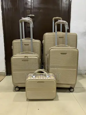 Swiss Polo Suitcases Plastic (Gold) – 5 Set | Strong Stylish Luggage