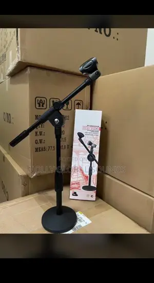 Adjustable Tabletop Round Bass Boom Microphone Desk Stand