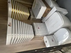 Modern Striped Ceramic Toilet and Cistern Set