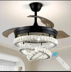 3 Crystal Ring Nordic Fan Led Chandelier