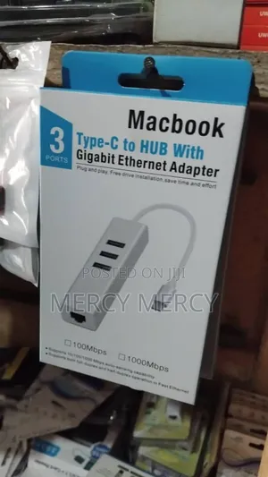 Type C to Hub With Gigabite Ethernet Adaptor