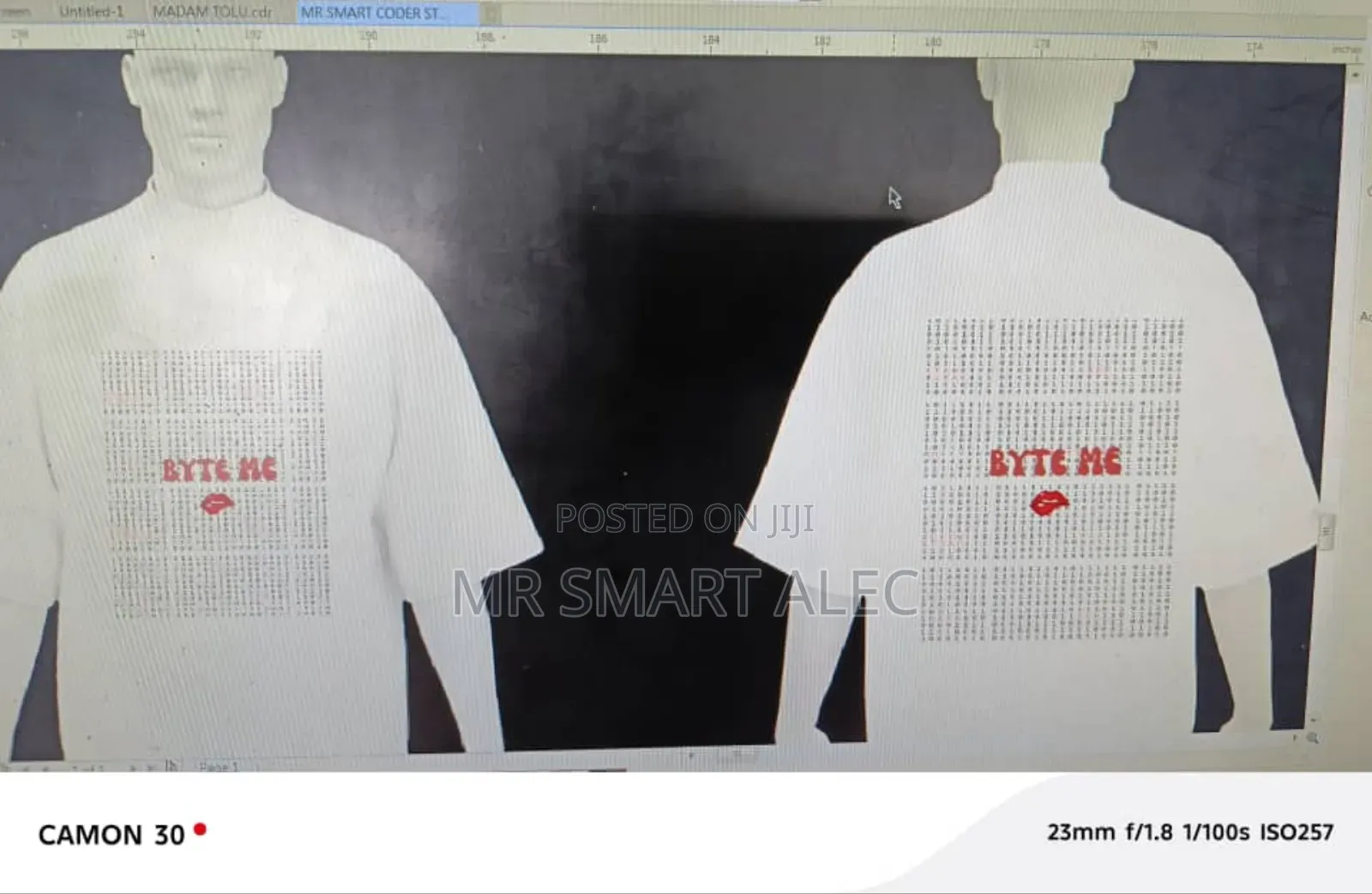 Tshirt Brand Borderless Prints. Flex Flock Monogram