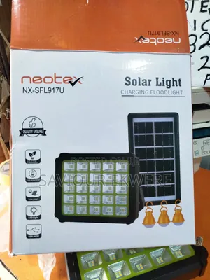 Rechargeable Solar Light With Panel and Bulbs