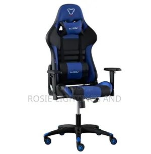 Furgle Gaming Chair With Lumbar Support ,Headrest and Footrest(Blue)