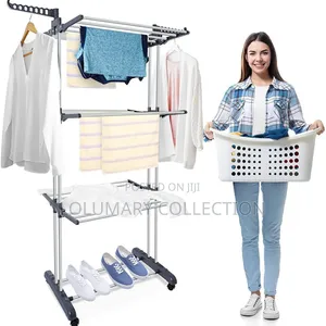 Portable 3-Tier Clothes Hanger Rack – Laundry Clothes Dryer Stand