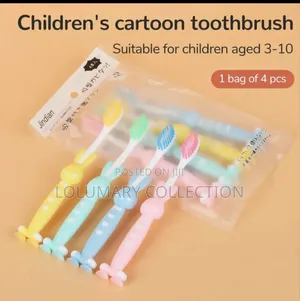 4pcs Kids Toothbrush Set – Cute Cartoon Design Ultra-Soft Bristles