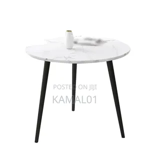 Round Coffee Tables, 3-Legs Marbles Effect Wooden End