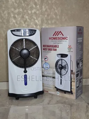 Homesonic 12" Rechargeable Ac/Dc Box Mist Fan