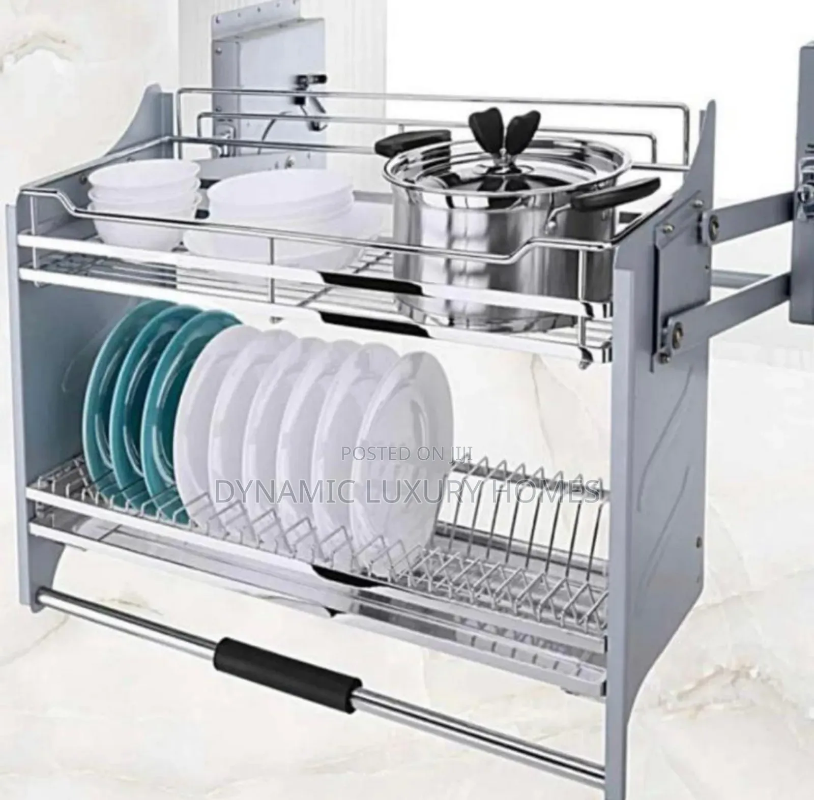 Luxury Pull-Down Kitchen Plates Rack