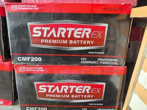 Starter Ex Premium Battery, Cmf200 Model 12v 200ah Madein Korea.