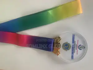 Crystal Medals Available With Rainbow Rope