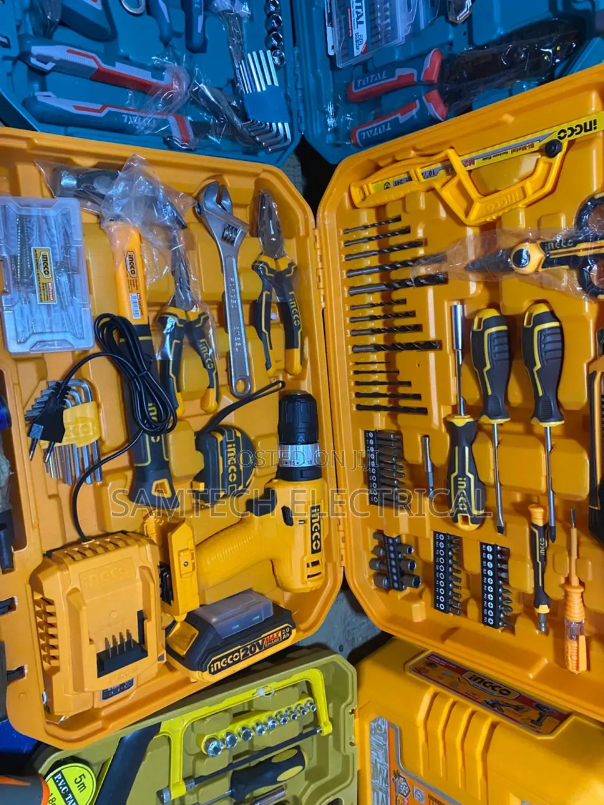 Ingco Tools Box Complete With Drill Machine and Extra Batteries