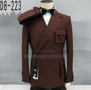Luxury Coffee Peak Lapel Formal Suit