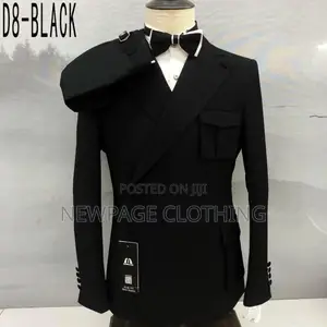 Stylish Black Slim Fit Suit With Bow Tie