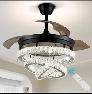 Crystal Large Ceiling Light Fan Luxury Chandelier Led Ceiling Fan