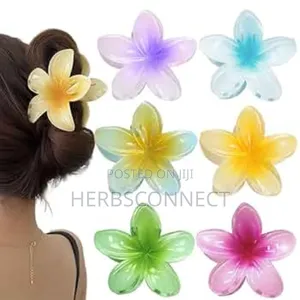6pcs Bright Colorful Flower Claw Clips Strong Hold for Women
