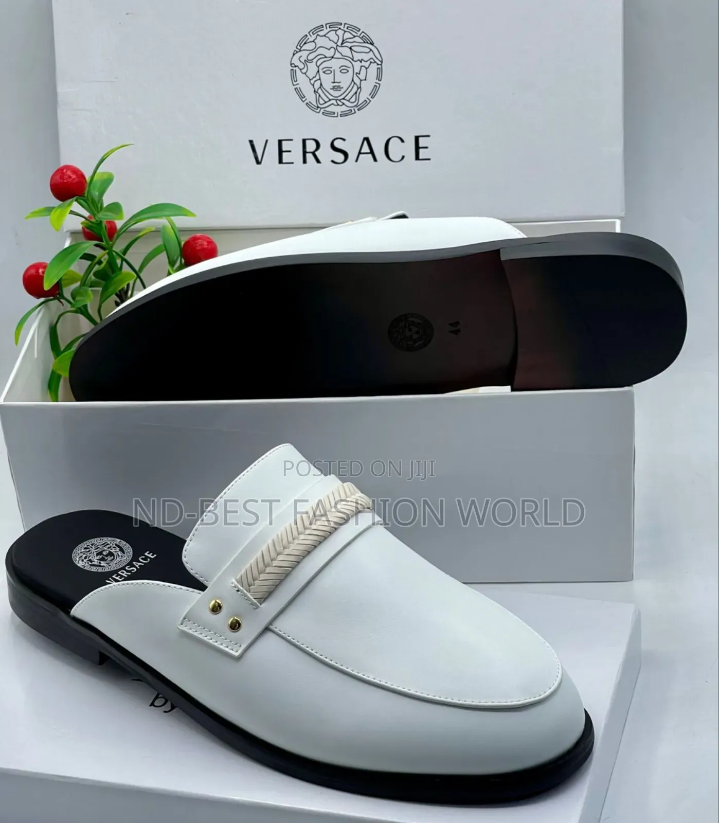 White Versace Half Shoe